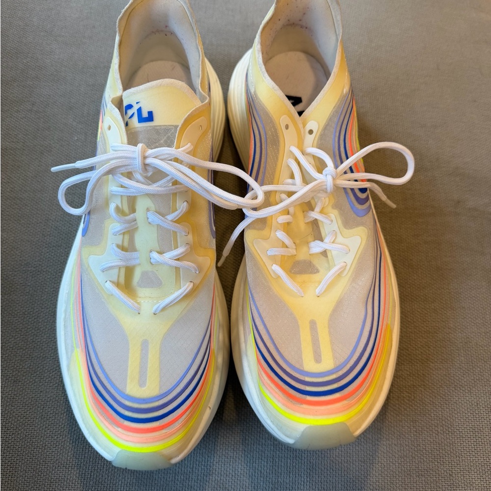 APL Women's Streamline Sneakers in White with Neon Yellow, Orange & Blue Accents